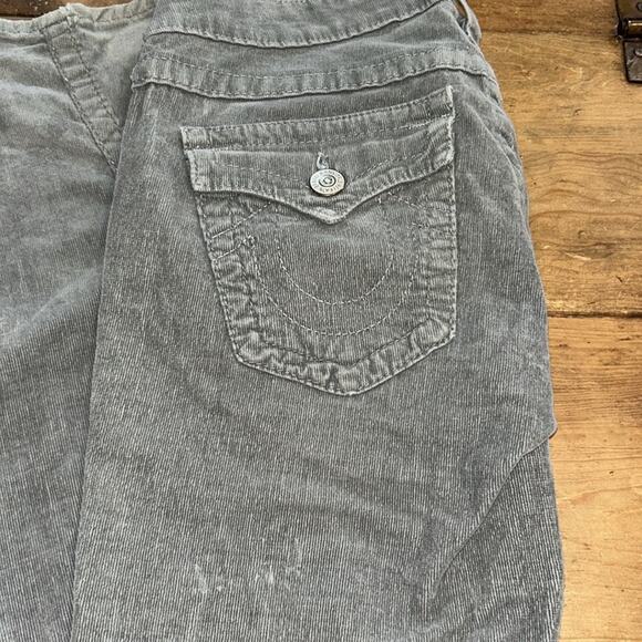 Woman’s True Religion Gray Corduroy , flare legs Pants Size 28 - Picture 12 of 14